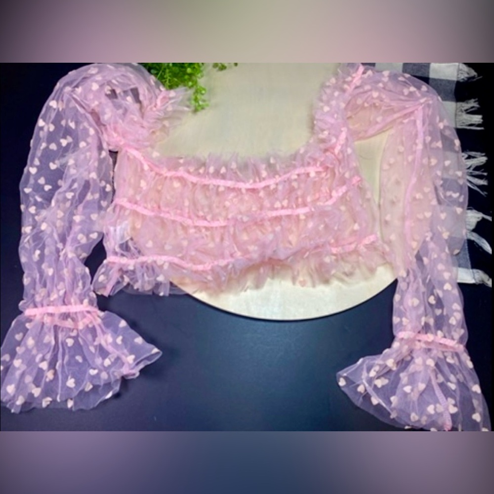 New Pink Heart‎ Lace Lingerie Set